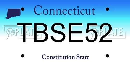 TBSE52 Connecticut License Plate