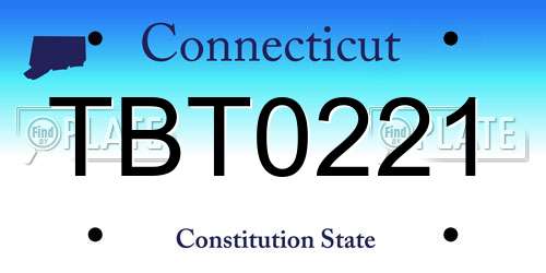 TBT0221 Connecticut License Plate