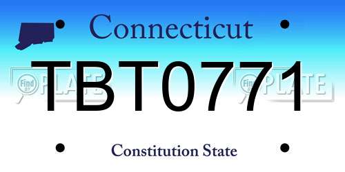 TBT0771 Connecticut License Plate