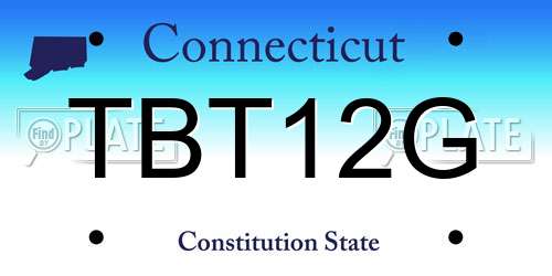 TBT12G Connecticut License Plate