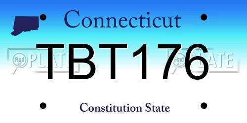 TBT176 Connecticut License Plate