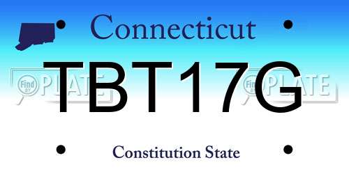 TBT17G Connecticut License Plate
