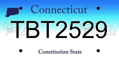 TBT2529 Connecticut License Plate