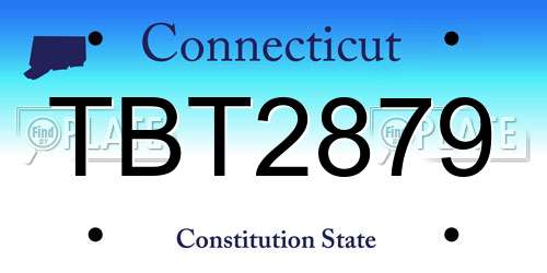 TBT2879 Connecticut License Plate