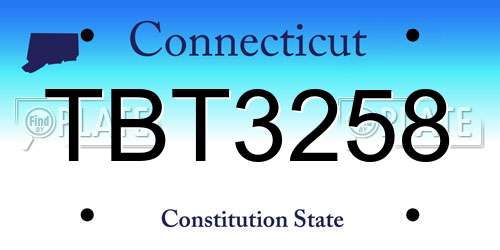 TBT3258 Connecticut License Plate