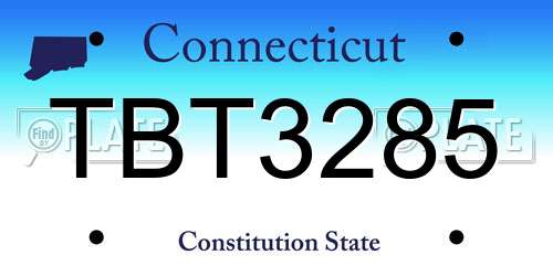 TBT3285 Connecticut License Plate