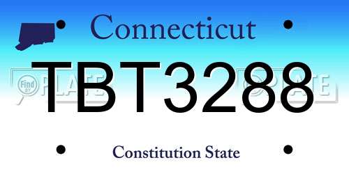 TBT3288 Connecticut License Plate