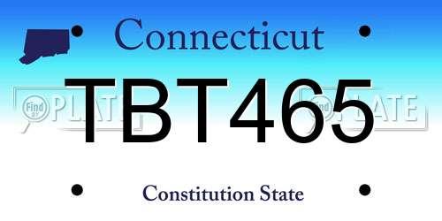TBT465 Connecticut License Plate