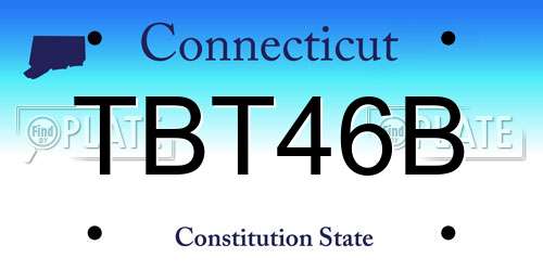 TBT46B Connecticut License Plate