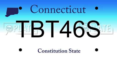 TBT46S Connecticut License Plate
