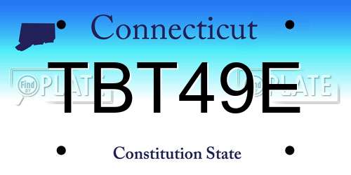 TBT49E Connecticut License Plate