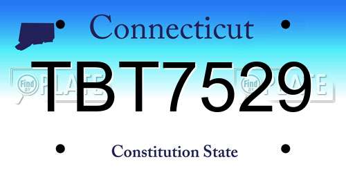 TBT7529 Connecticut License Plate