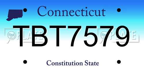 TBT7579 Connecticut License Plate