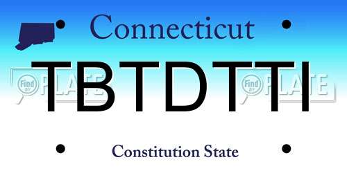 TBTDTTI Connecticut License Plate
