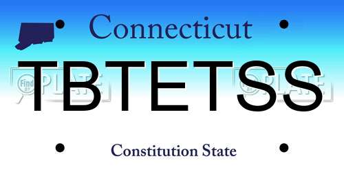 TBTETSS Connecticut License Plate