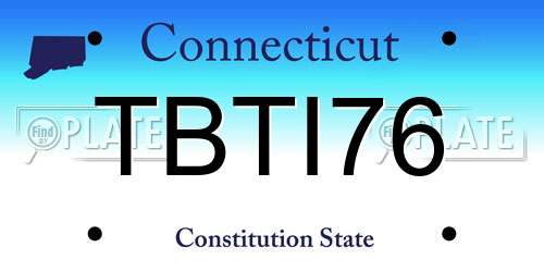 TBTI76 Connecticut License Plate