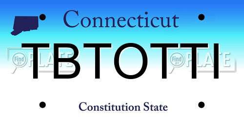 TBTOTTI Connecticut License Plate
