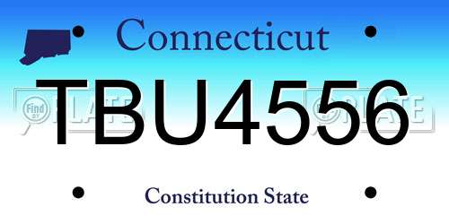 TBU4556 Connecticut License Plate