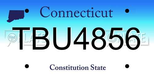 TBU4856 Connecticut License Plate