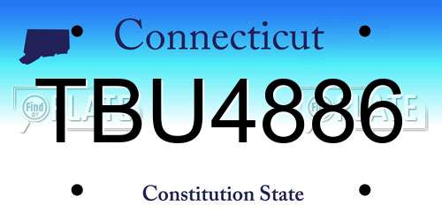 TBU4886 Connecticut License Plate