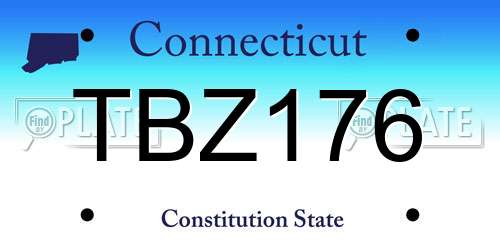 TBZ176 Connecticut License Plate