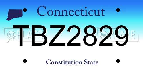 TBZ2829 Connecticut License Plate
