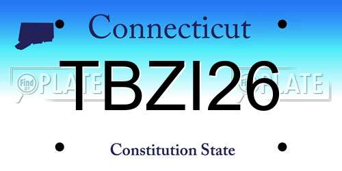 TBZI26 Connecticut License Plate