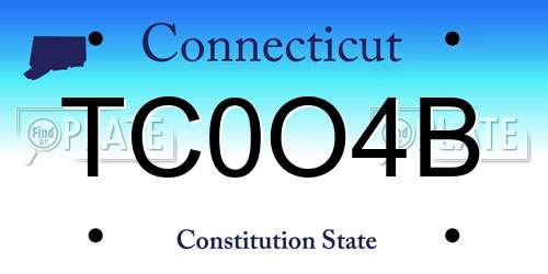TC0O4B Connecticut License Plate