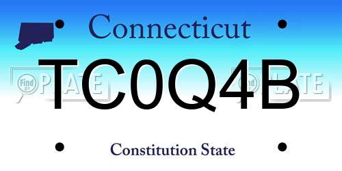 TC0Q4B Connecticut License Plate