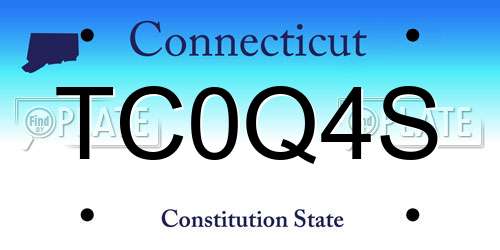 TC0Q4S Connecticut License Plate