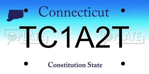 TC1A2T Connecticut License Plate