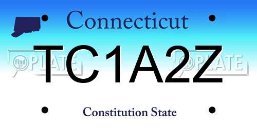 TC1A2Z Connecticut License Plate