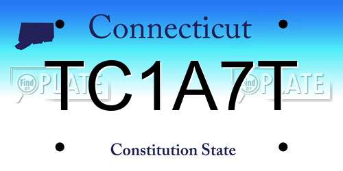TC1A7T Connecticut License Plate