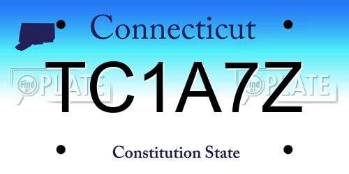 TC1A7Z Connecticut License Plate