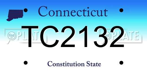 TC2132 Connecticut License Plate