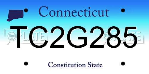TC2G285 Connecticut License Plate