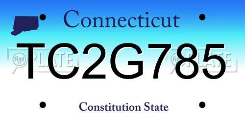 TC2G785 Connecticut License Plate