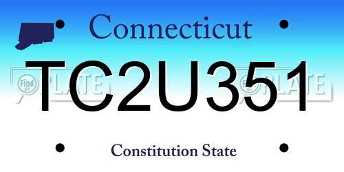 TC2U351 Connecticut License Plate