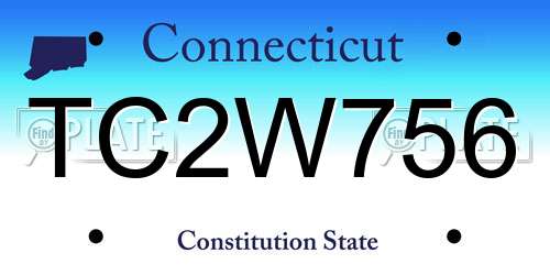 TC2W756 Connecticut License Plate