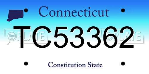 TC53362 Connecticut License Plate