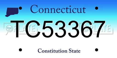 TC53367 Connecticut License Plate