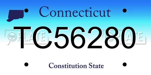 TC56280 Connecticut License Plate