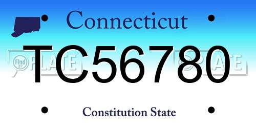 TC56780 Connecticut License Plate