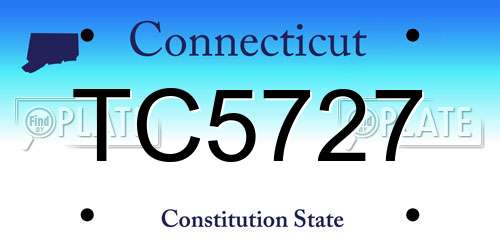 TC5727 Connecticut License Plate