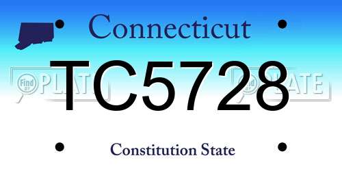 TC5728 Connecticut License Plate