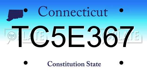 TC5E367 Connecticut License Plate