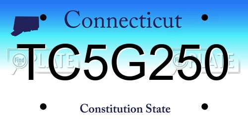 TC5G250 Connecticut License Plate