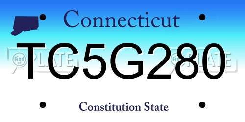 TC5G280 Connecticut License Plate