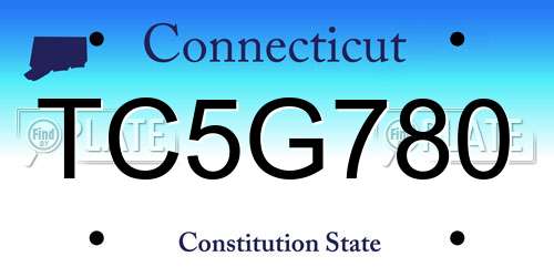 TC5G780 Connecticut License Plate