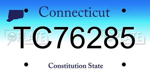 TC76285 Connecticut License Plate